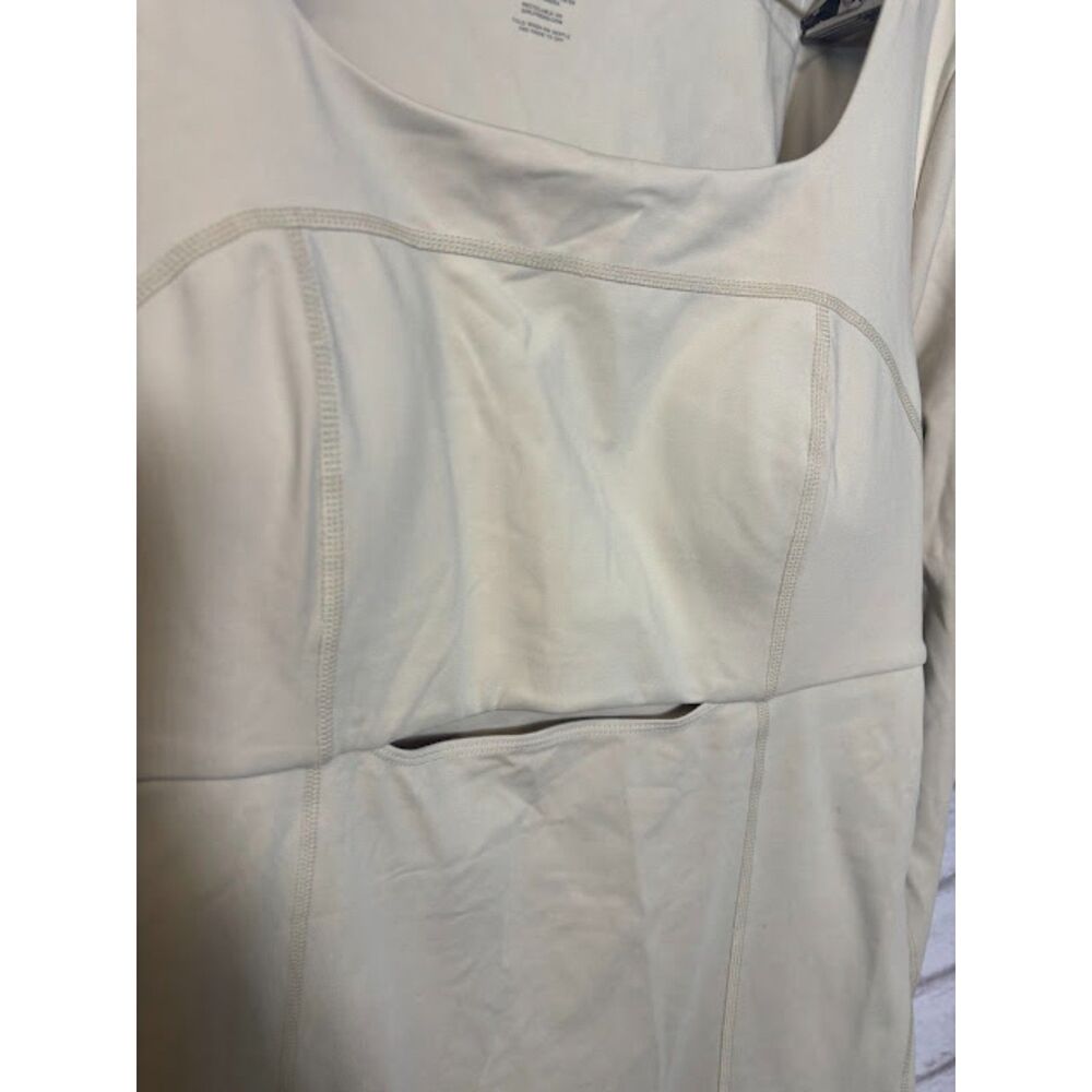 Girlfriend Collective Kelsey seamed unitard size XXL Beige Light Tan Workout Set - Picture 3 of 6